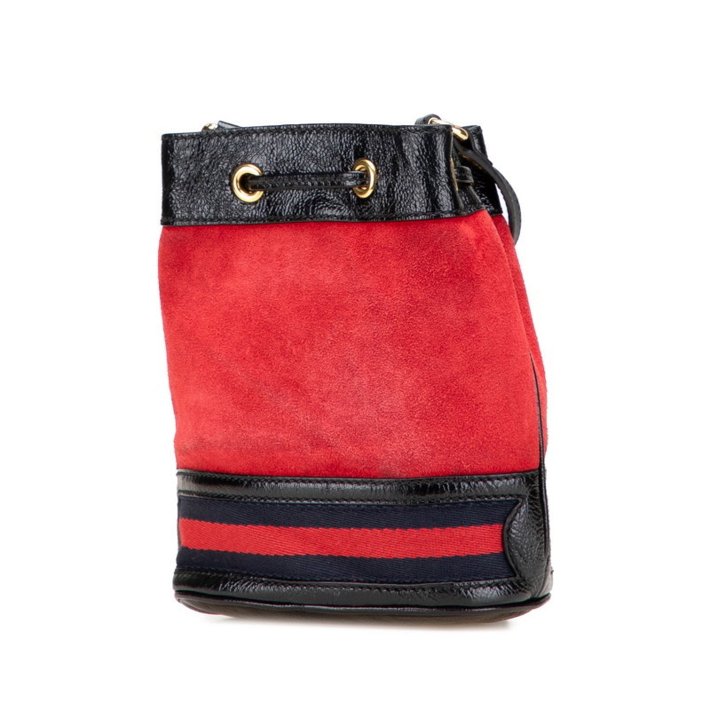 Gucci Shoulder Bag 550620 Red Black Suede Leather