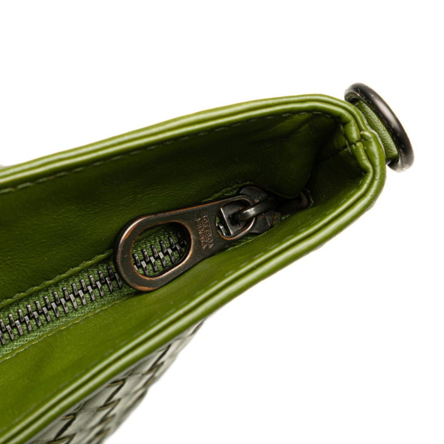 Bottega Veneta Intrecciato Crossbody Shoulder Bag In Green Leather