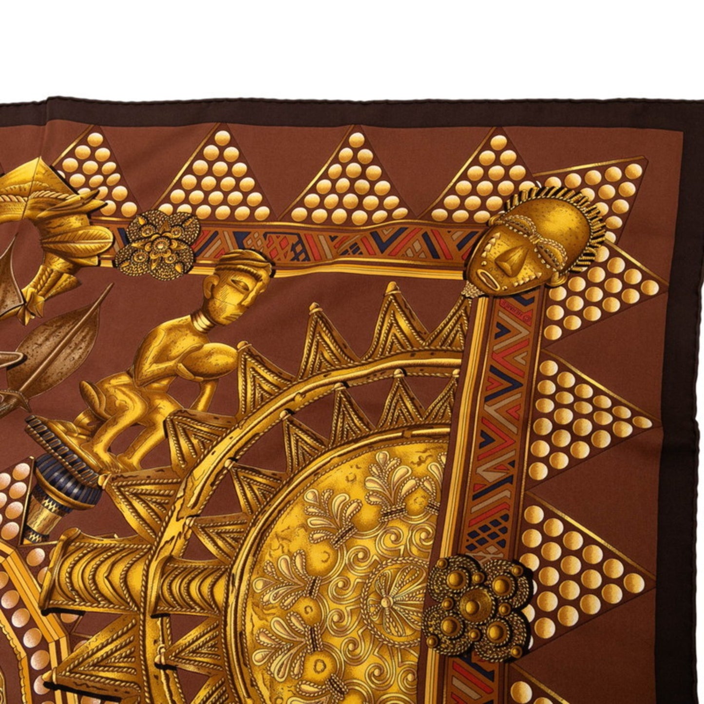 Hermes Herms Carr 90 "Lor Des Chefs" Gold Chiefs Scarf