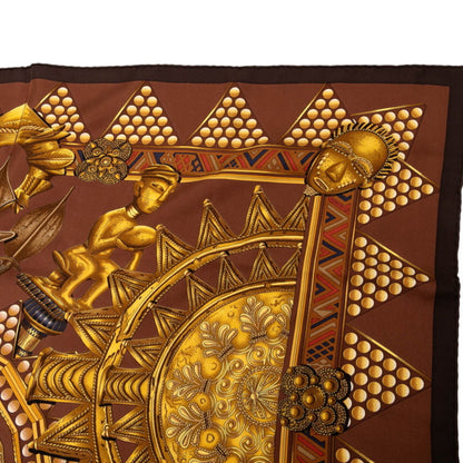 Hermes Herms Carr 90 "Lor Des Chefs" Gold Chiefs Scarf
