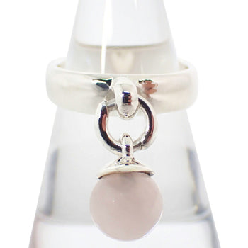 Tiffany 925 Ball Dangle Rose Quartz Ring