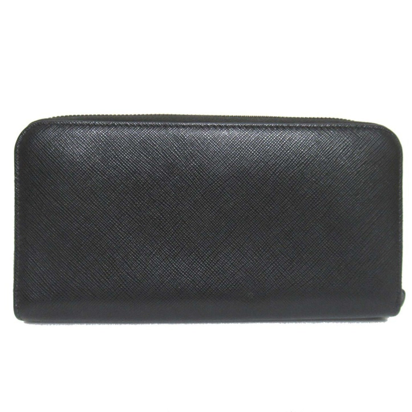 Prada Saffiano Leather Round Zip Long Wallet With Card Slots