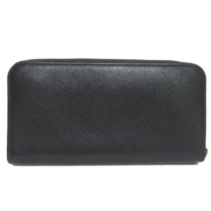 Prada Saffiano Leather Round Zip Long Wallet With Card Slots