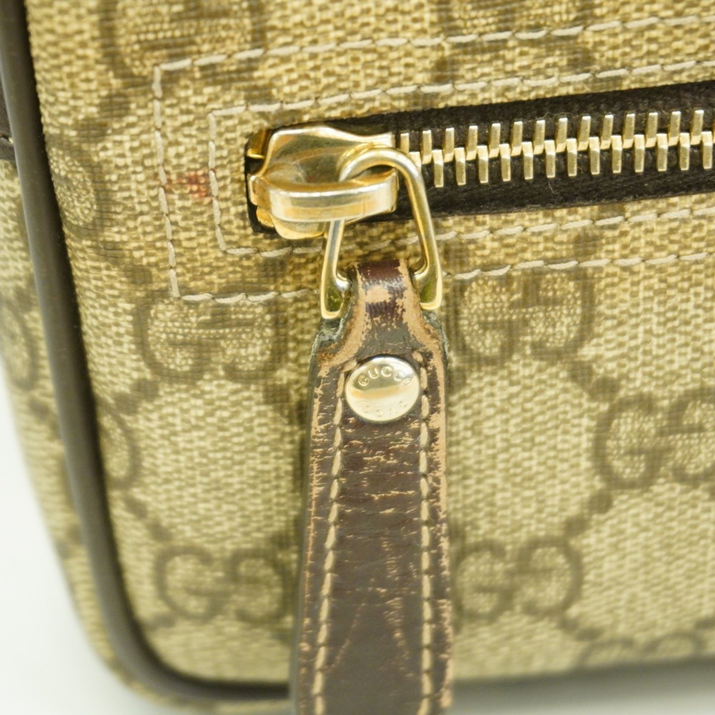 Gucci Gg Supreme Shoulder Bag 201447 Brown Champagne