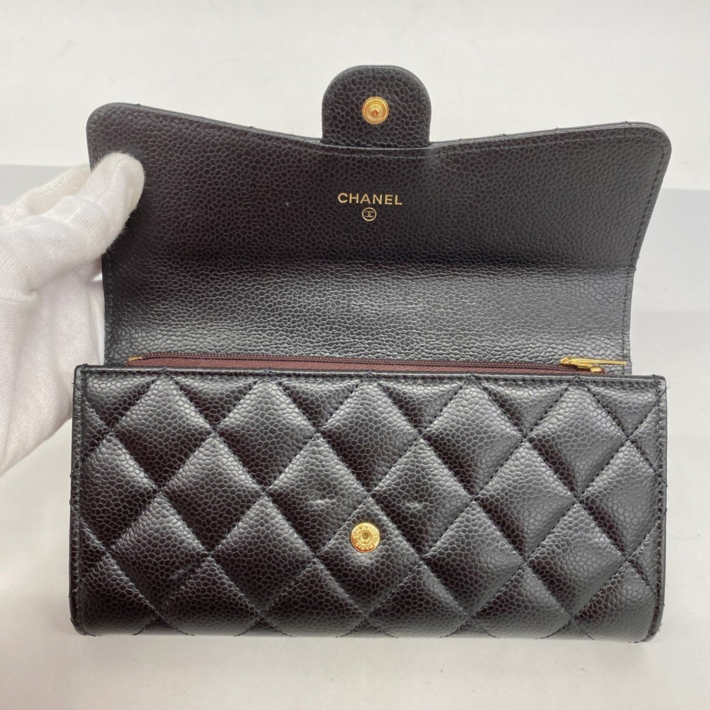 Chanel Matelasse Caviar Leather Long Wallet