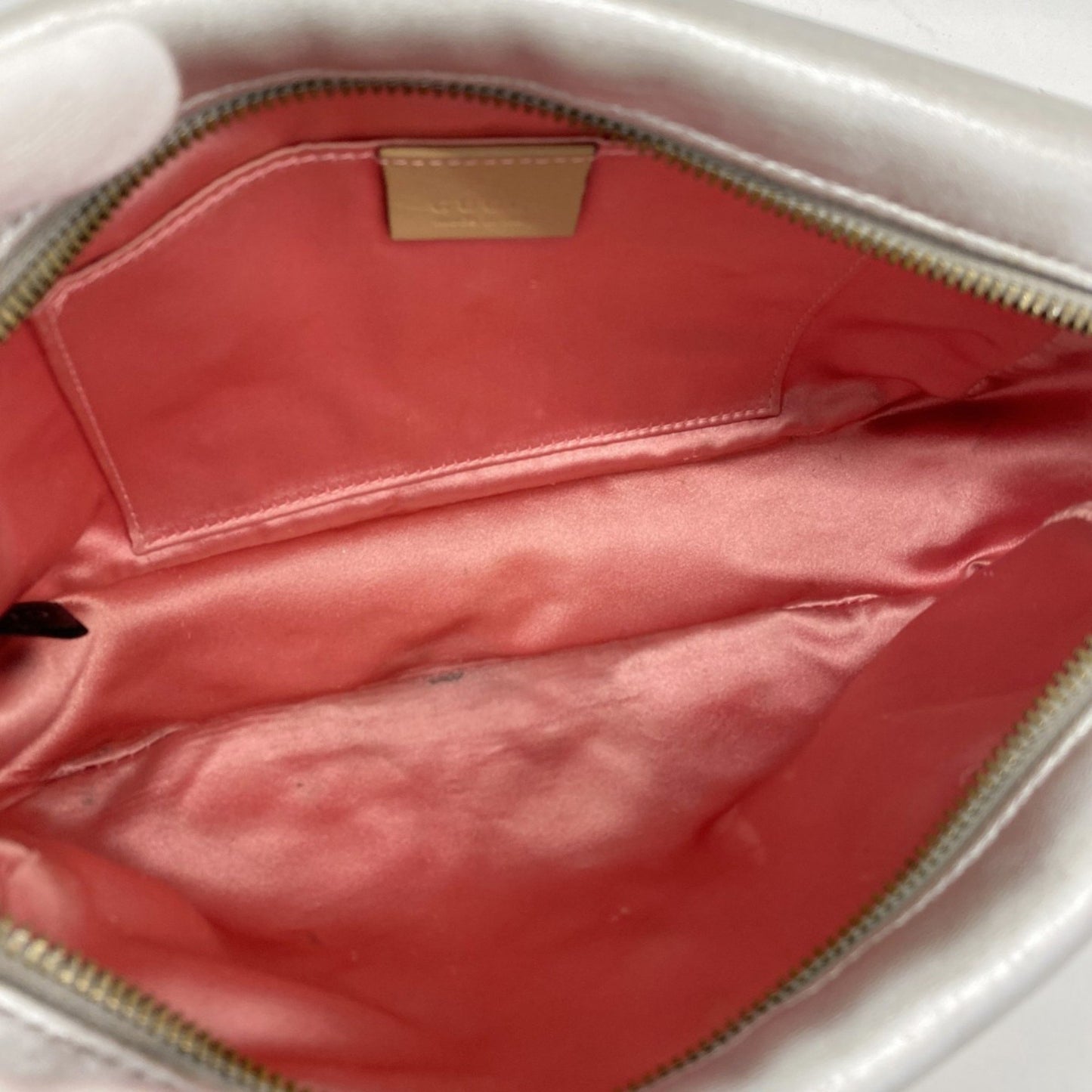 Gucci Gg Marmont Shoulder Bag 447632 Leather Silver