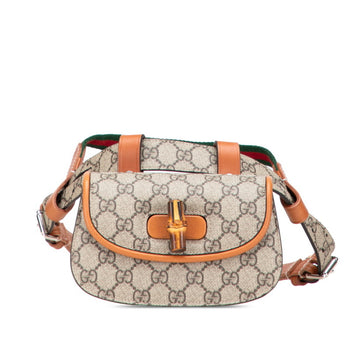 Gucci Gg Supreme Bamboo 1947 Mini Belt Bag/Waist Bag 681137 Beige Brown Pvc Leather