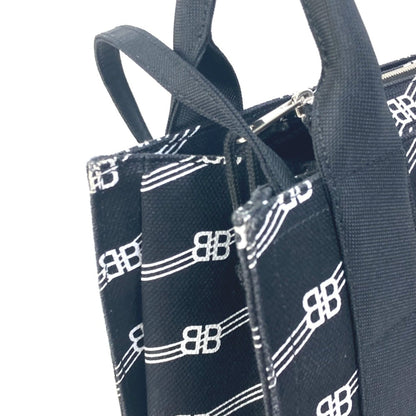Balenciaga 620884 Bb Tote Bag Hand Bag Black White