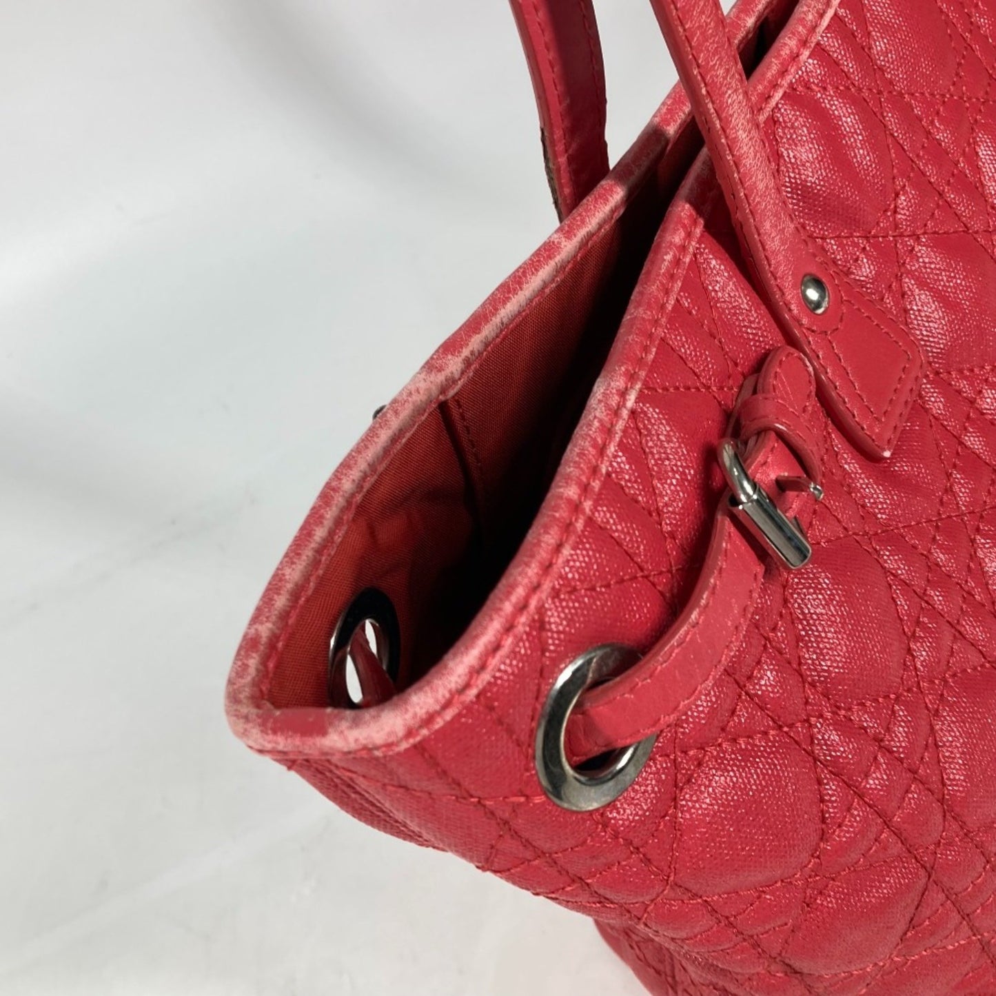 Christian Dior Bag Tote Bag Logo Shoulder Bag Redbased