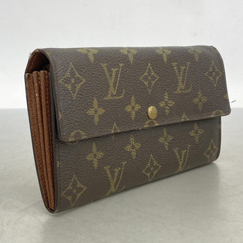 Louis Vuitton Monogram Pochette Porte Monnaie Credit Long Wallet M61726 Brown