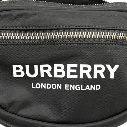 Burberry Canon Logo Print Body Bag Belt Bum 8021091 Black White Nylon