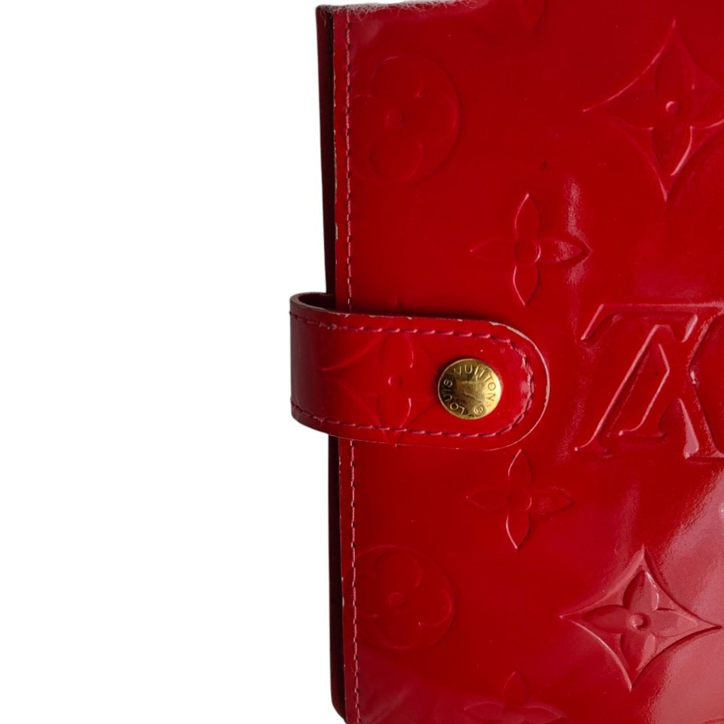 Louis Vuitton Vernis Agenda Pm 6-Ring Notebook Cover R21003 Rouge Red