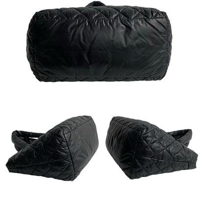 Chanel Coco Cocoon Mark Nylon Handbag Mini Tote Bag Black 22798