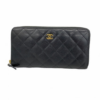 Chanel Matelasse Caviar Leather Long Wallet