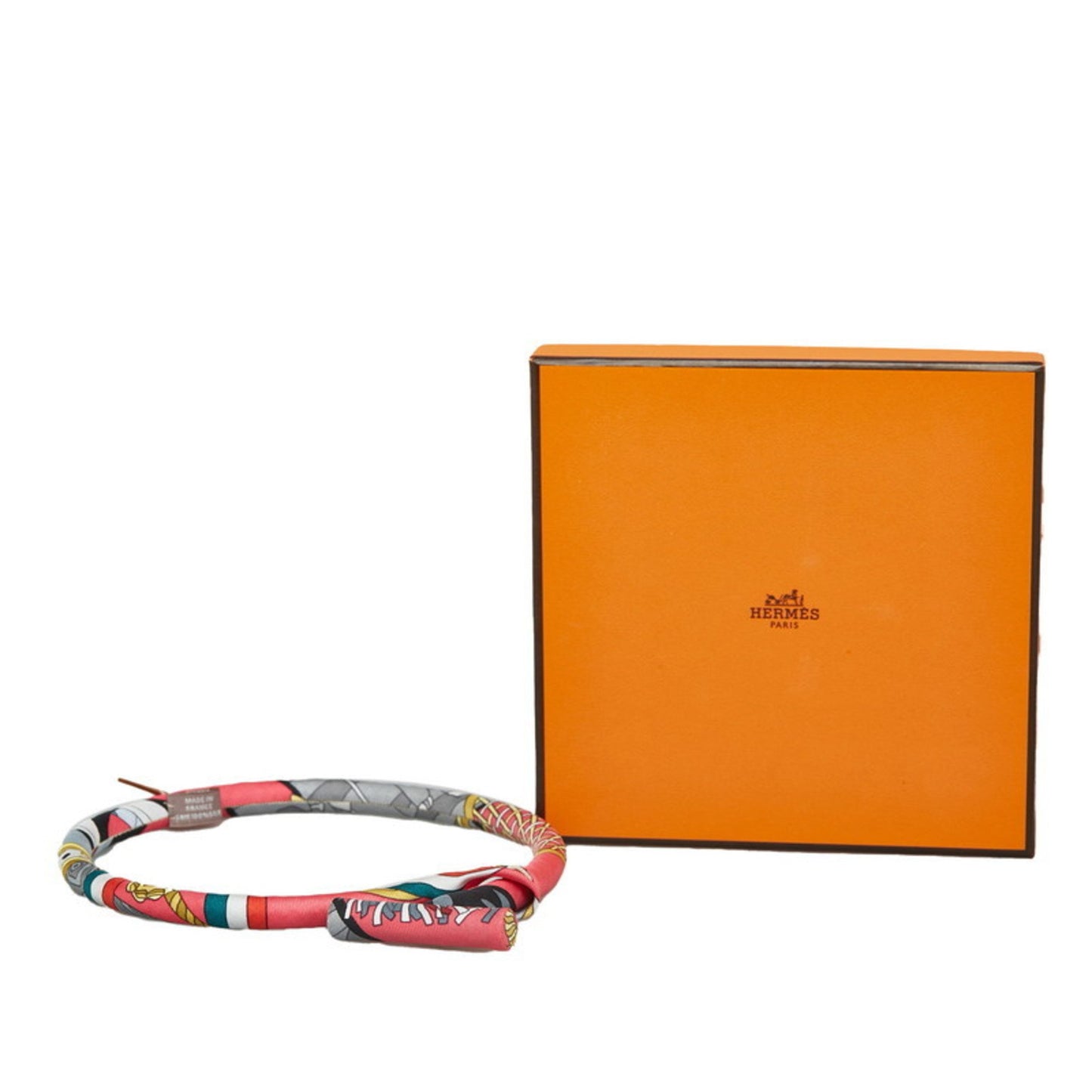 Hermes Bride De Soie Choker Necklace Pink Multicolor Silk