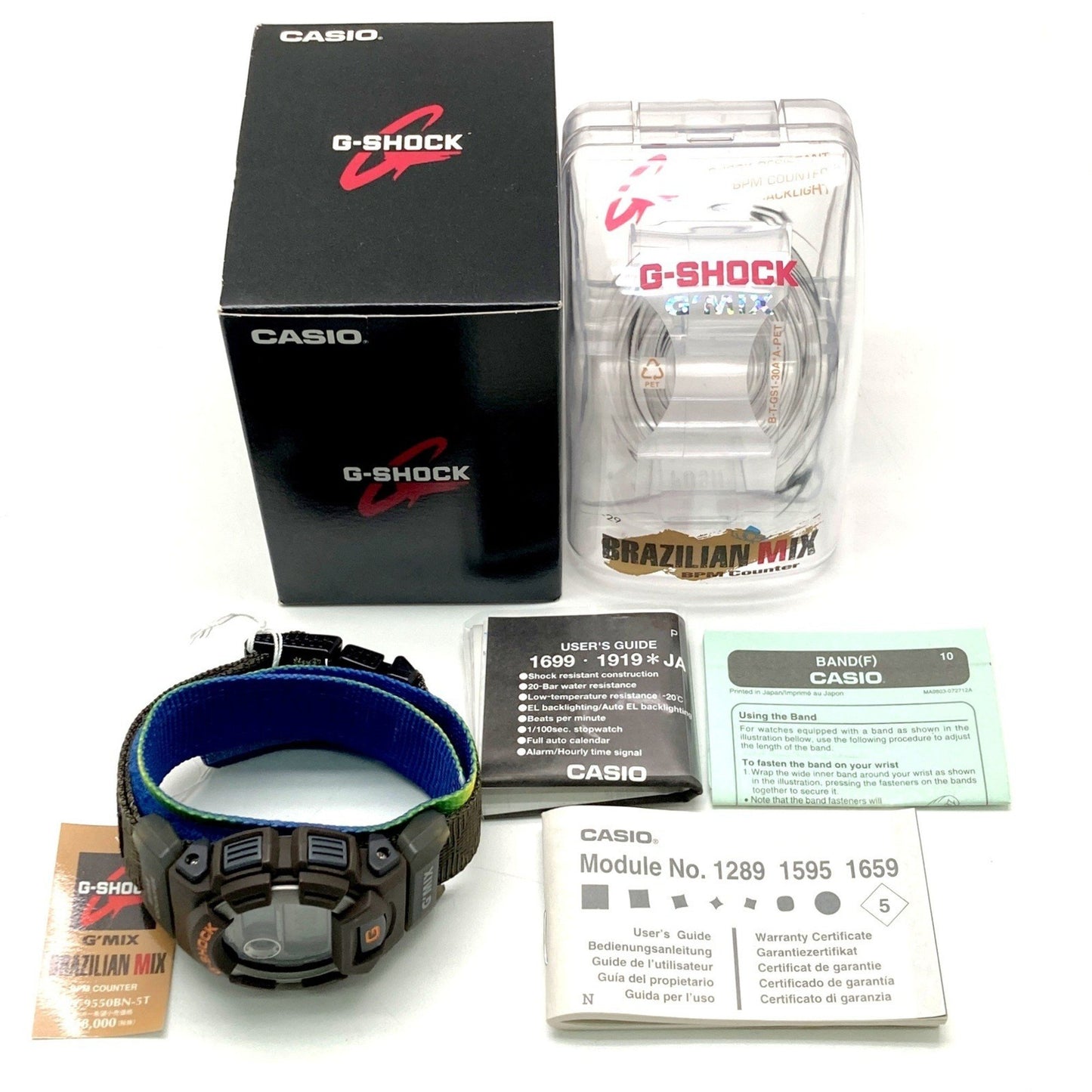 G-Shock Casio Dw-9550Bn-5T G'Mix Brazilian Mix Wristwatch With Bpm Counter