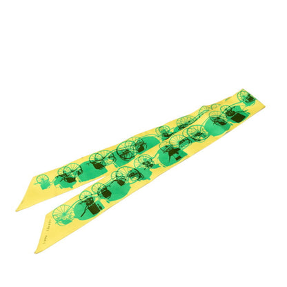 Hermes Twilly Carriage Scarf/Muffler In Yellow