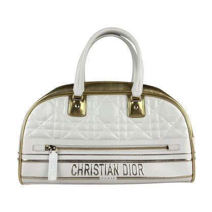 Christian Dior Vibe Medium Handbag Shoulder Bag In White And Gold