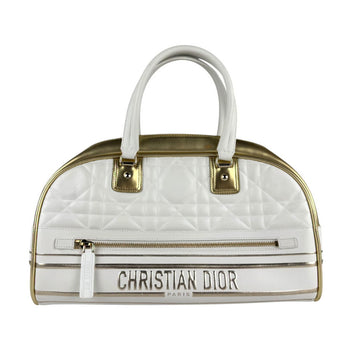 Christian Dior Vibe Medium Handbag Shoulder Bag In White And Gold