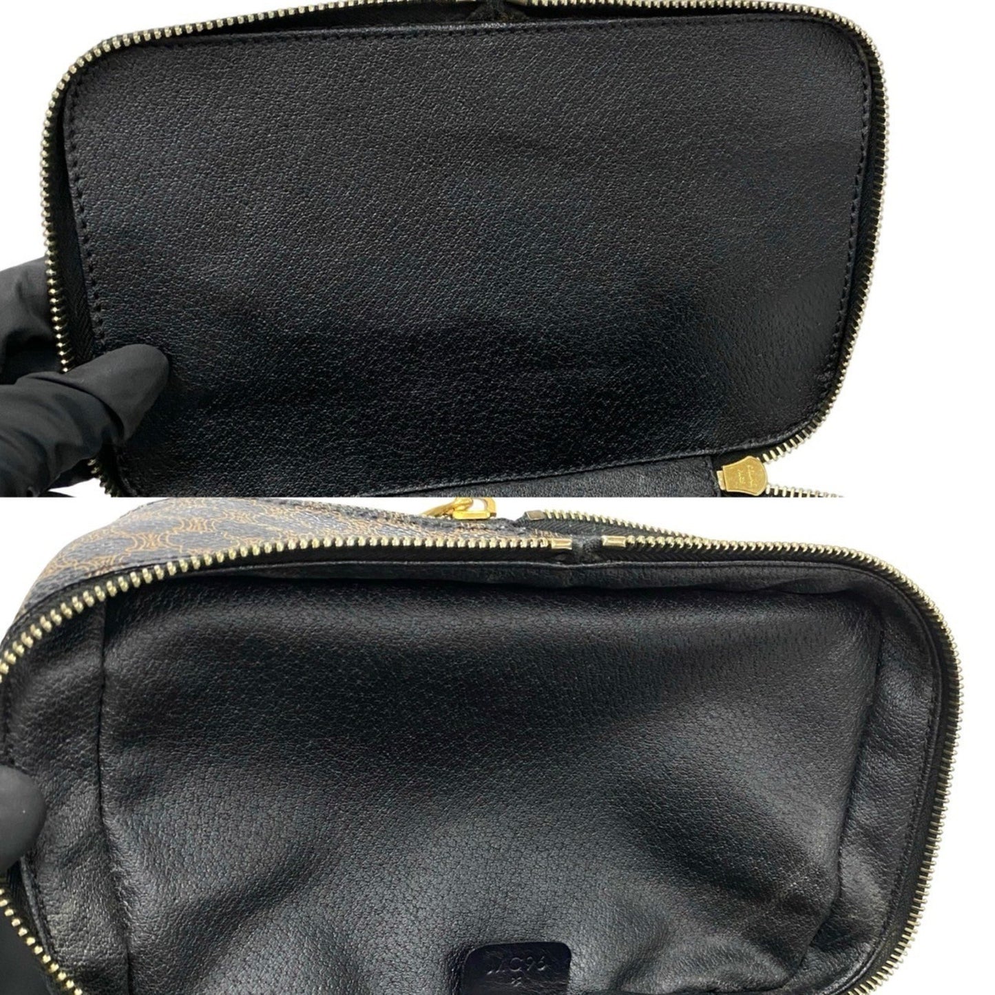 Celine Macadam Blason Triomphe Leather Handbag/Vanity Bag/Makeup Box