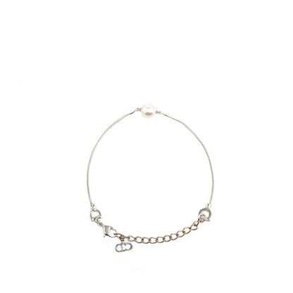 Christian Dior Dior Bracelet Silver Fake Pearl Metal