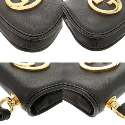Like New Gucci Blondie 698635 Leather Black Shoulder Bag Pouch 1336Gucci