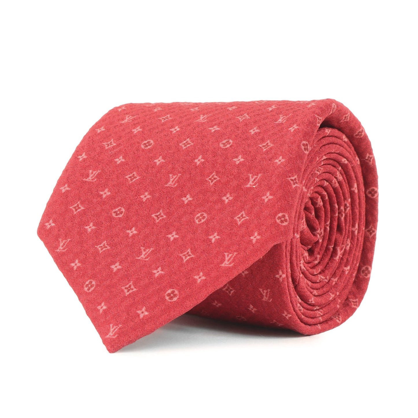 Louis Vuitton Louis Vuitton Micro Monogram Silk Cravate Tie M76858 Red