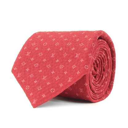 Louis Vuitton Louis Vuitton Micro Monogram Silk Cravate Tie M76858 Red