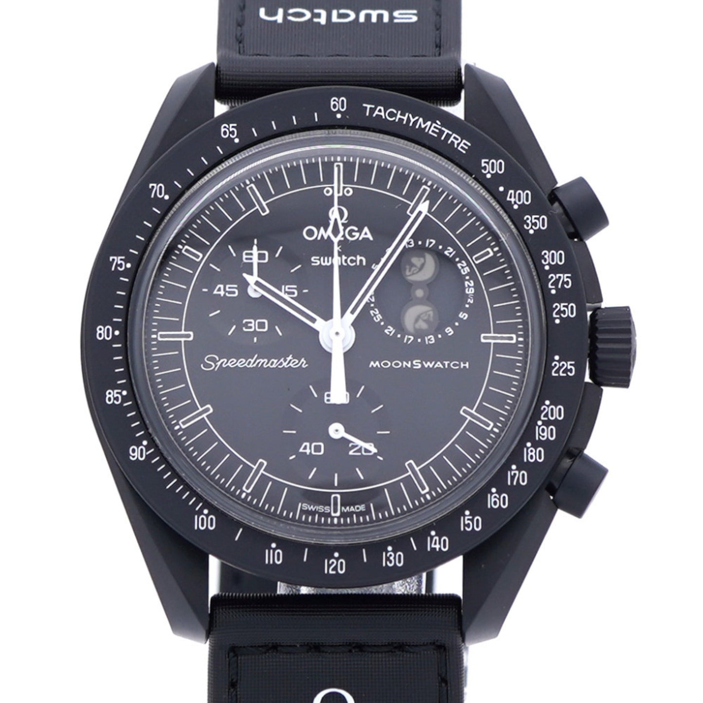 Unused Omega Quartz X Swatch Mission To The Moon Phase Snoopy Speedmaster S033B700 Wristwatch