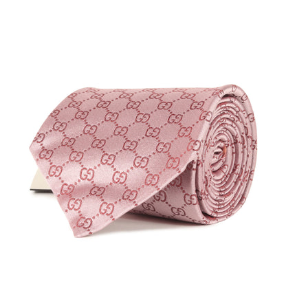 Gucci Gg Monogram Web Stripe Silk Tie