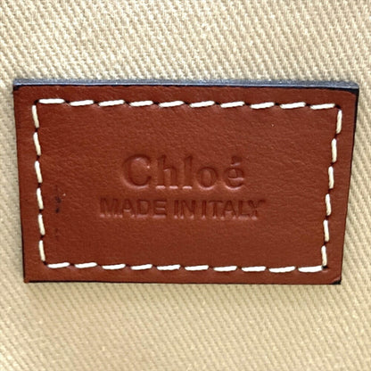 Chlo Chloe Woody Small Tote Bag Cotton Leather 04217565 Brown
