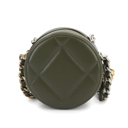 Chanel 19 Round Clutch Chain Shoulder Bag In Khaki Lambskin