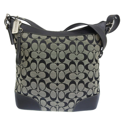 Coach Signature Shoulder Bag 6346 Canvas Gray/Black