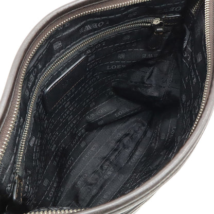 Loewe Anagram Shoulder Bag In Dark Brown Leather