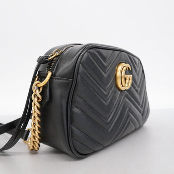 Gucci Gg Marmont Shoulder Bag 447632 Leather Black