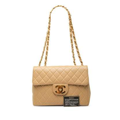 Chanel Matelasse 30 Coco Mark Chain Shoulder Bag In Beige Lambskin