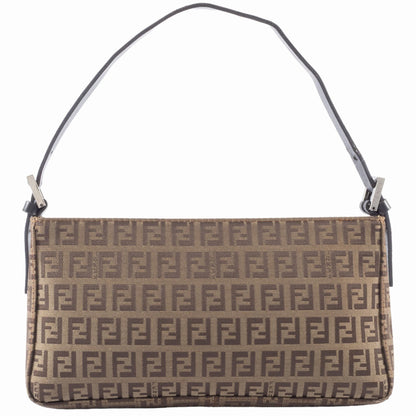 Fendi Zucca Shoulder Bag 8Br042 Canvas | Leather Beige