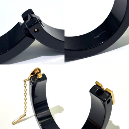 Louis Vuitton Lockme Bangle Bracelet Black Gold Plastic M66761 Louis Vuitton