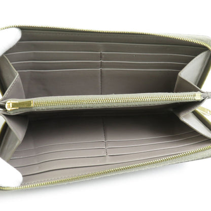 Celine Round Long Wallet Leather Greige