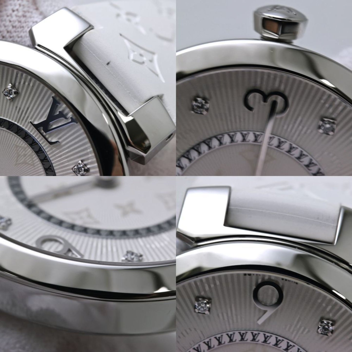 Louis Vuitton Tambour Mm 8P Diamond Q13Mjz