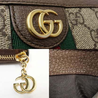 Gucci Gucci Long Wallet 523154 Ophidia Zip Around Gg Supreme Canvas Beige Ebony 181217