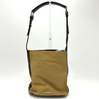 Gucci 001-4286 Vintage Sherry Line Bucket Shoulder Bag In Leather/Canvas