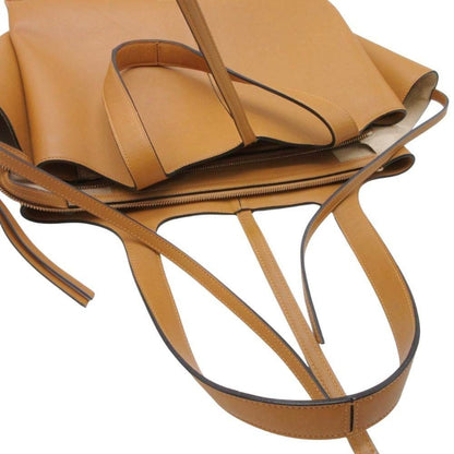 Celine Tri-Fold Leather Handbag Tote Bag In Mustard