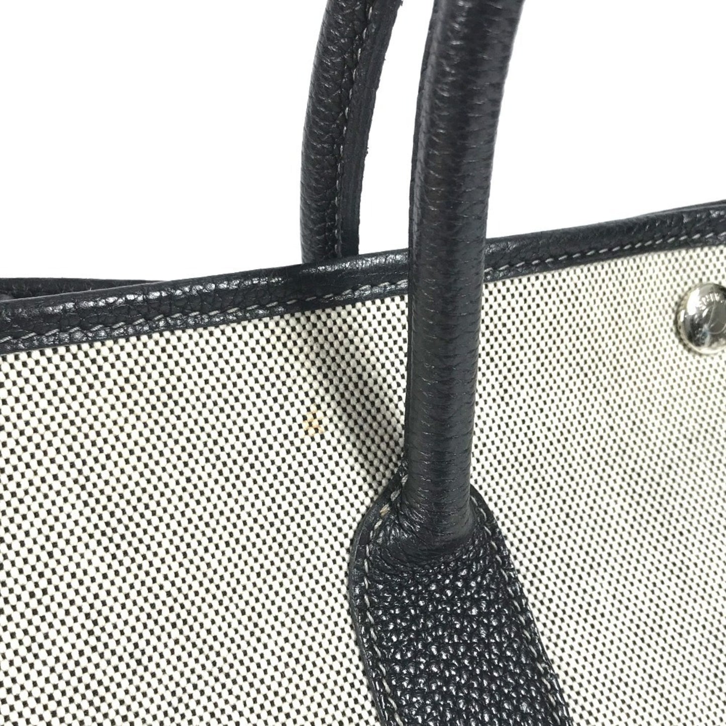 Hermes Garden Party Pm Toile H Leather Handbag/Tote Bag