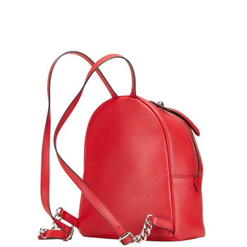 Fendi Studded Chain Backpack 8Bz038 Red Leather