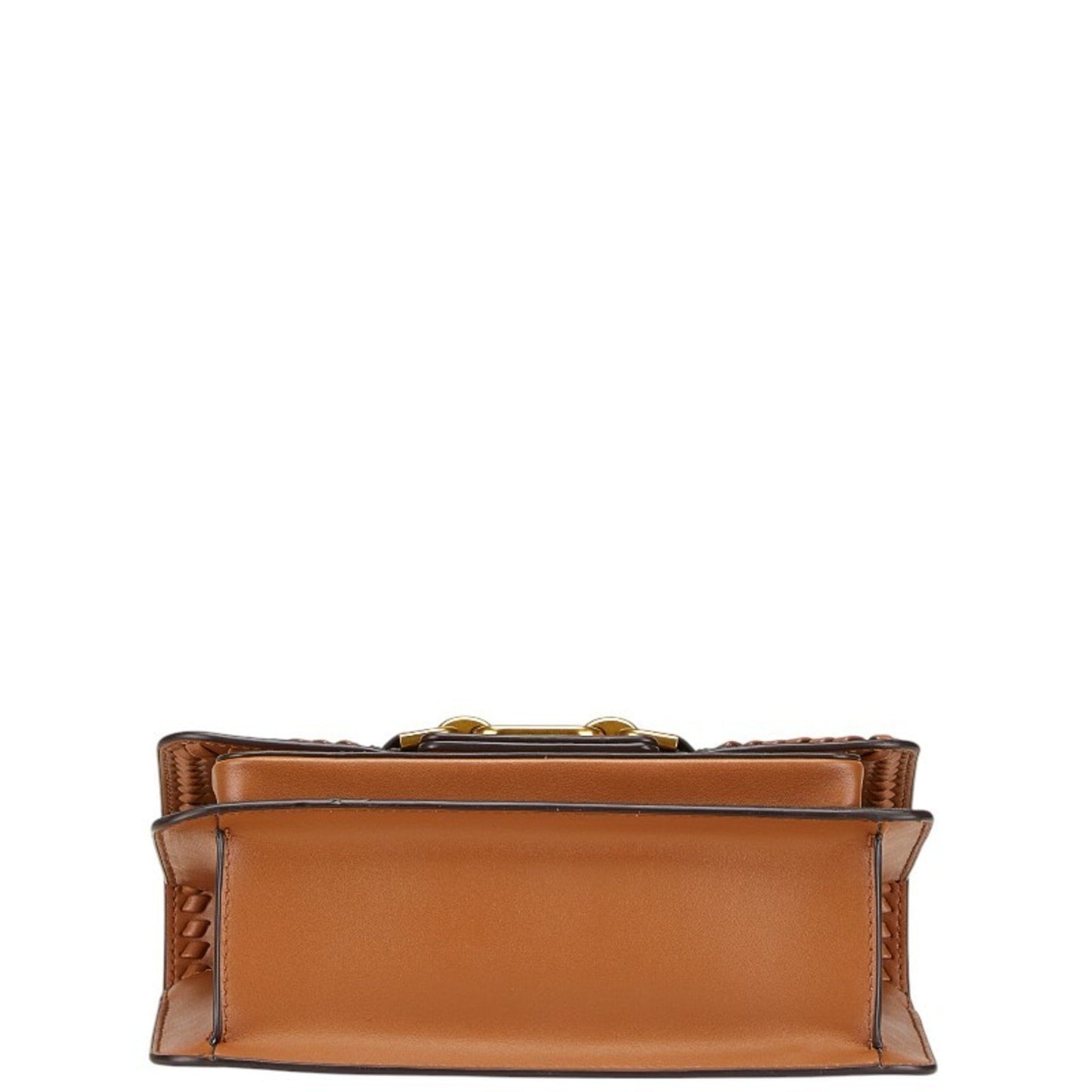 Michael Kors Mk Monogram Chain Shoulder Bag In Brown Leather