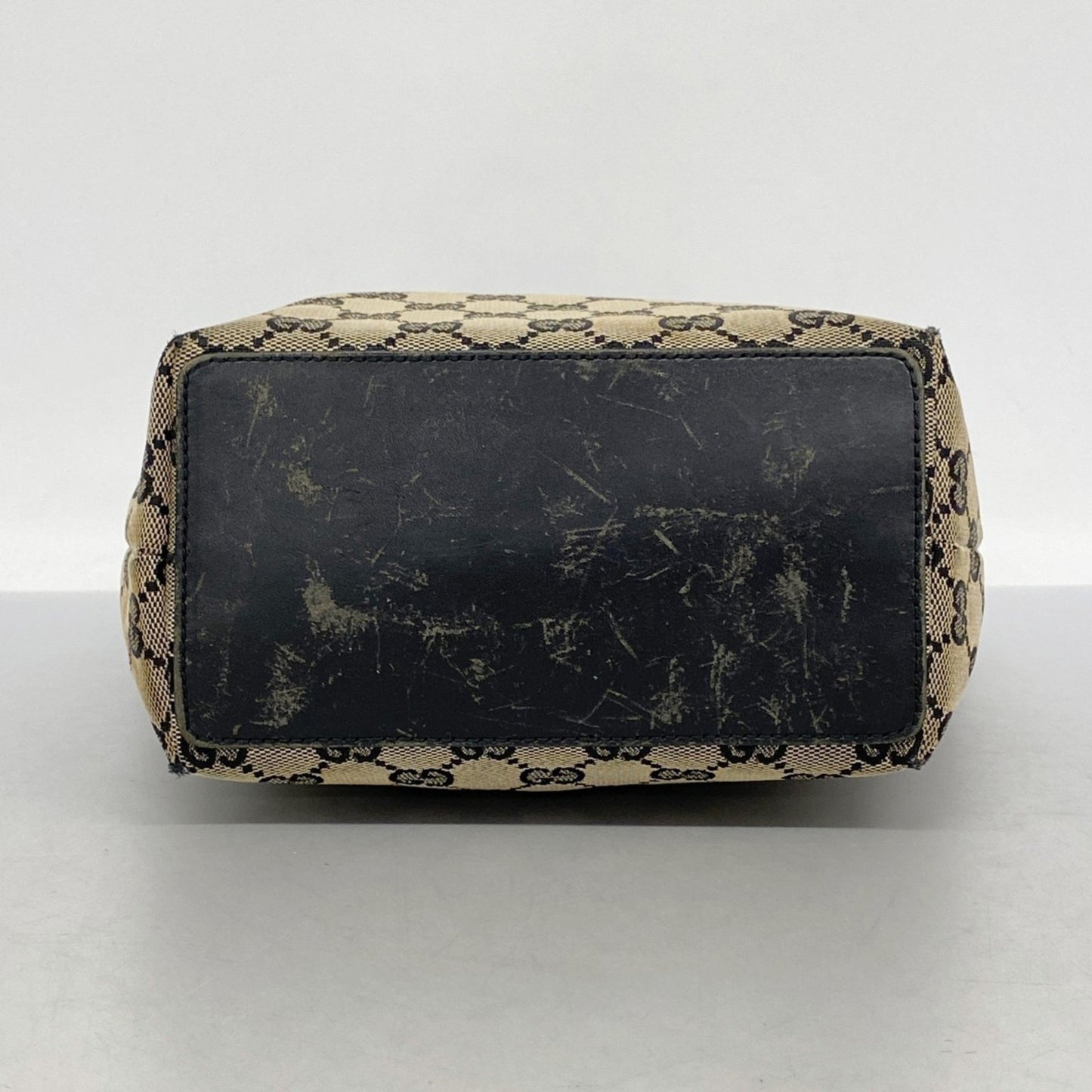 Gucci Tote Bag Gg Canvas 002 1099 Brown Black Champagne