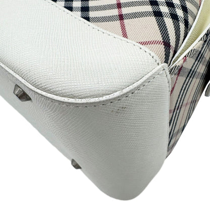 Burberry Nova Check Pattern White/Beige Canvas Bag