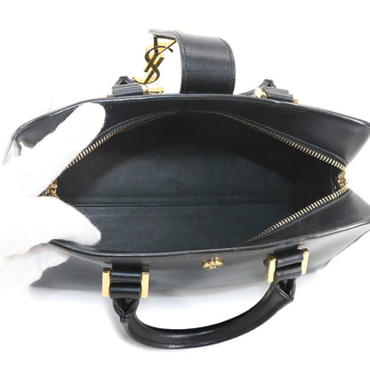 Saint Laurent Baby Cabas 2-Way Hand/Shoulder Bag In Black Leather