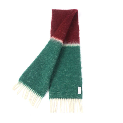 Loewe Women'S Mohair And Wool Blend Scarf With Anagram Logo Patch Fringe